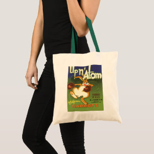 Tote Bag Rabbit de boxe d'art Étiquette vintage, sur Carott