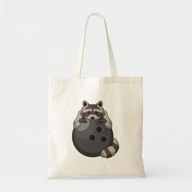 Tote Bag Raccoon à Bowling avec Bowling (Devant)