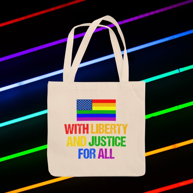 Tote Bag Rainbow American Flag Gay pride des droits LGBT (Créateur téléchargé)