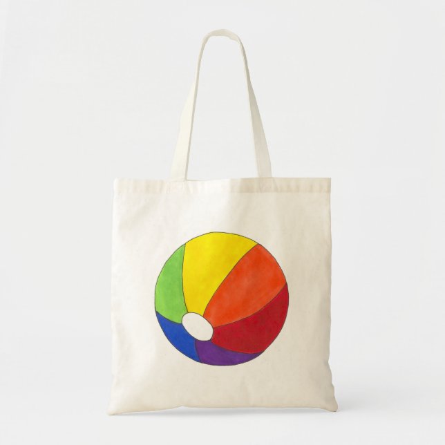 Tote Bag Rainbow Beach Ball Beach Ball Summer Shore Fun Bag (Devant)