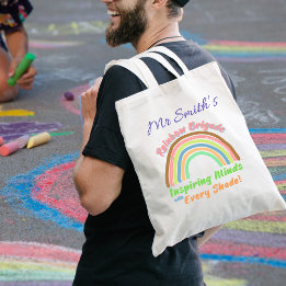 Tote Bag Rainbow Brigade Fun Colorful School Teacher Cadeau