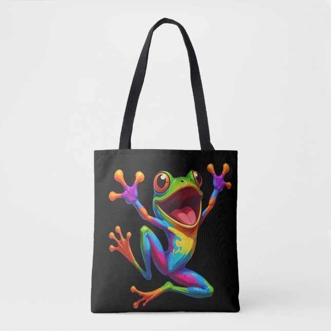 Tote Bag Rainbow Frog  (Devant)