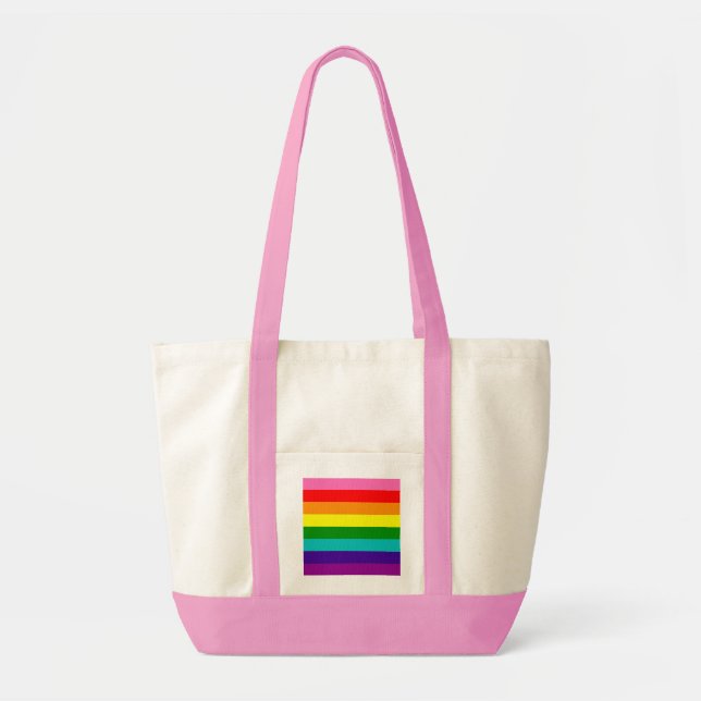 Tote Bag Rainbow Gay Pride LGBT Original 8 Stripes (Devant)