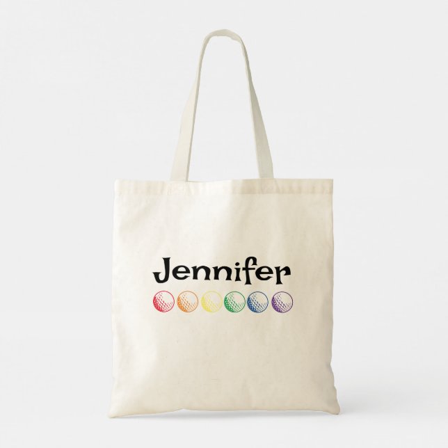 Tote Bag Rainbow Golf avec nom (Dos)
