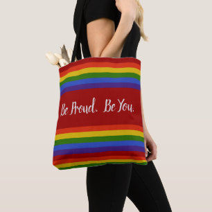 Tote Bag Rainbow Horizontal Stripes Soyez Proind Soyez FIER