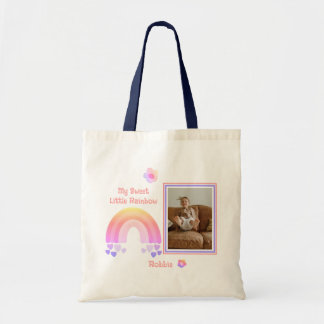 Tote Bag Rainbow Kid Photo Sweet Colorful