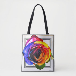 Tote Bag Rainbow Rose  