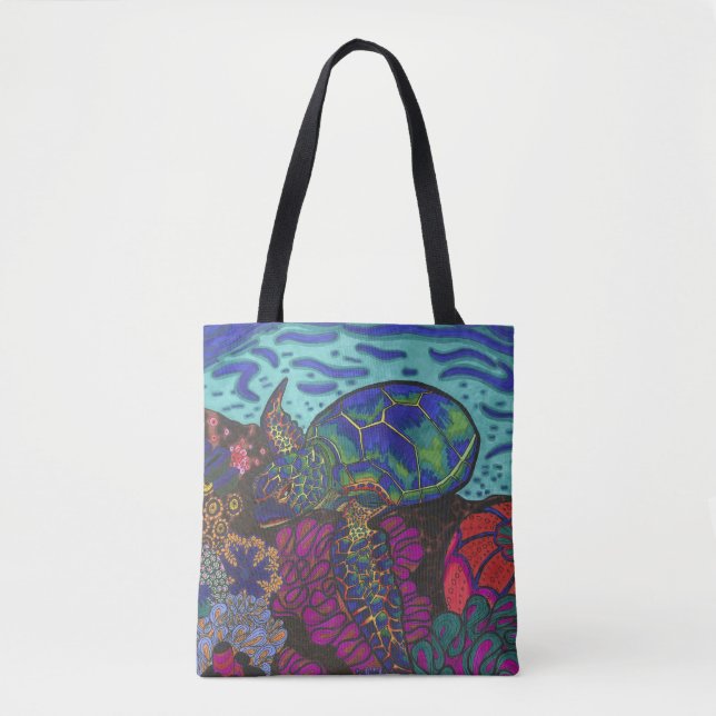 Tote Bag Rainbow Turtle Fourre-tout (Devant)