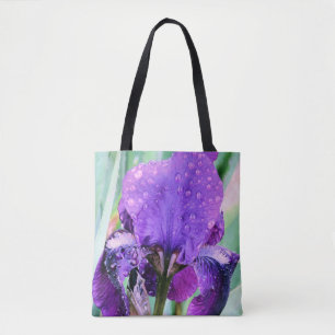 Tote Bag Raindrops sur iris - fourre-tout