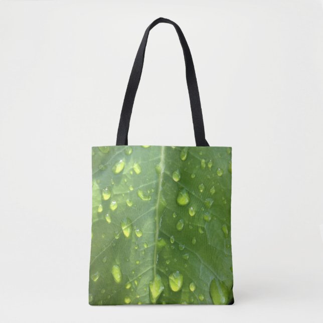 Tote Bag Raindrops sur une feuille (Devant)