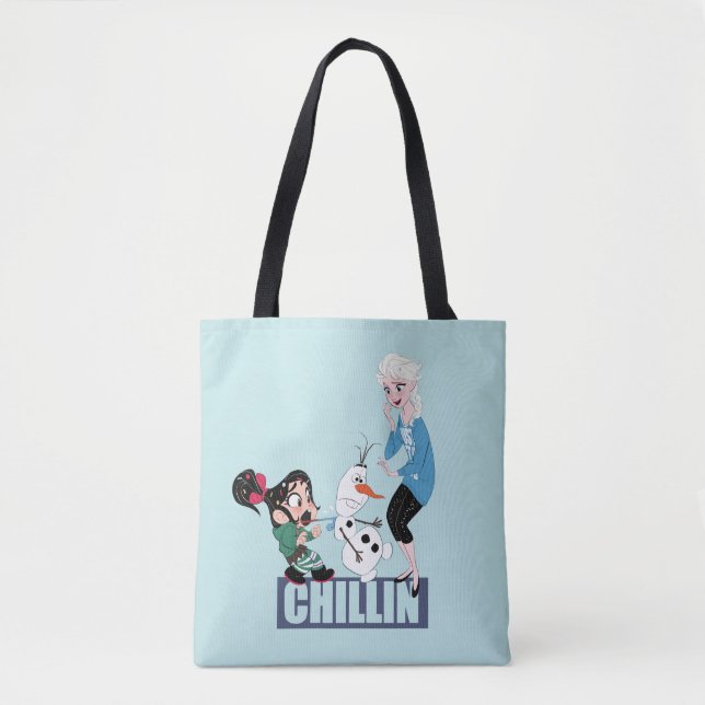 Tote Bag Ralph rompt Internet| Elsa & Olaf - Chillin (Devant)