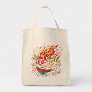 Tote Bag Ramen Épicé Art de Rue des Nouilles Japonaises