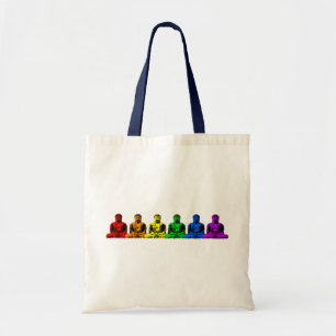Tote Bag Rangée de bouddhas arc-en-ciel