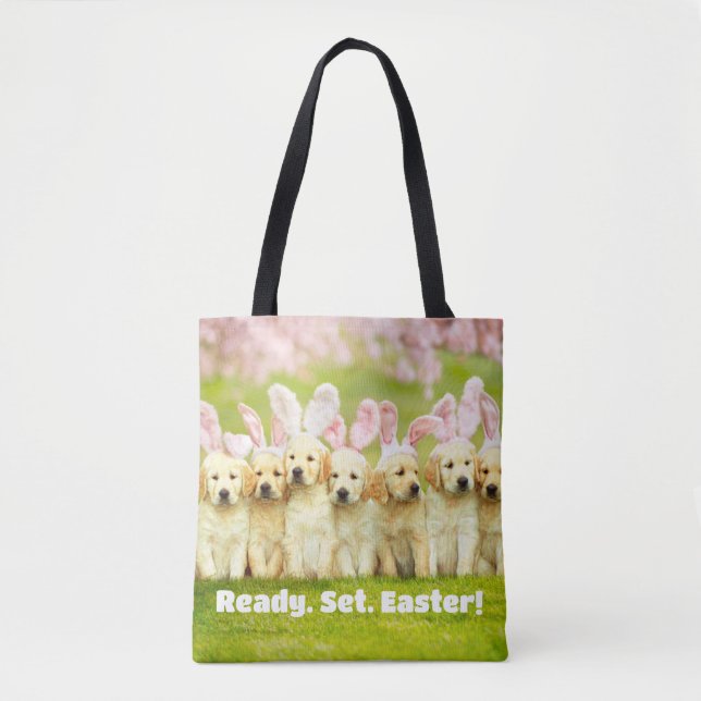 Tote Bag Rangée de lapins chiots (Devant)
