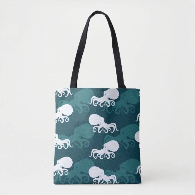 Tote Bag Rangées de motif de poulpe (Devant)