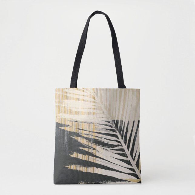 Tote Bag Raphia d'or - frondes de paume (Devant)