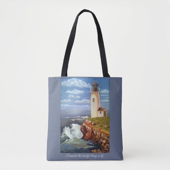 Tote Bag Rappelez-vous les belles choses phare Fourre-tout (Devant)