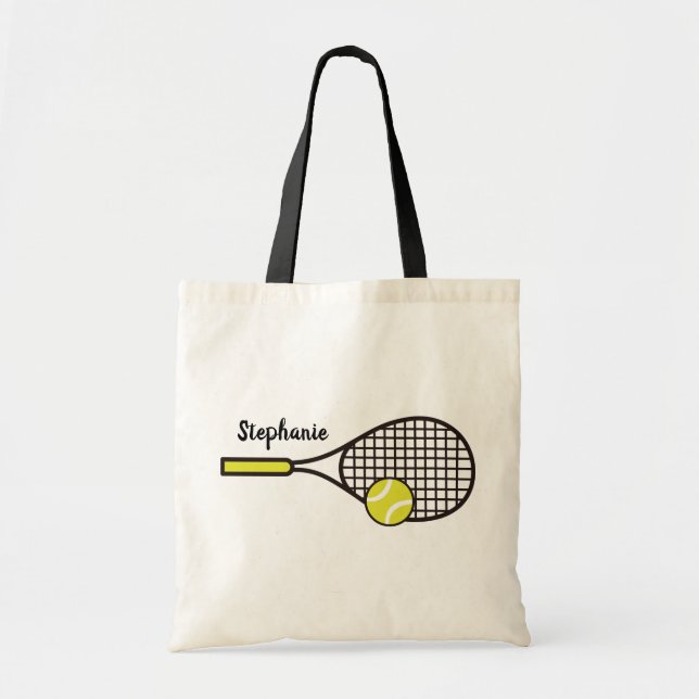 Tote Bag Raquette et balle de tennis personnalisées (Devant)