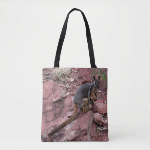 Tote Bag Rare Pied Jaune Rock Wallaby et Baby Australie