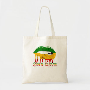Tote Bag Rasta Reggae Lèvres Bouche Musique Jamaïcaine Une