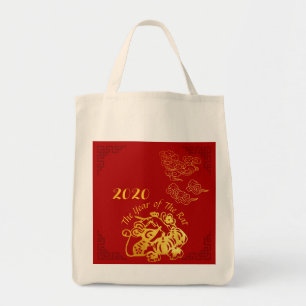 Tote Bag Rat chinois d'or coupé en papier année 2020 GTB