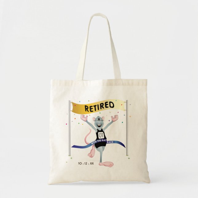 Tote Bag Rat Race Drôle Retraite (Devant)