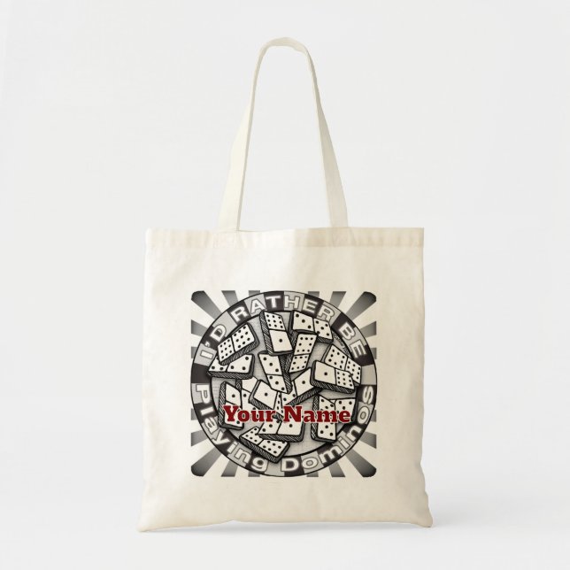 Tote Bag Rather Play Dominoes (Devant)