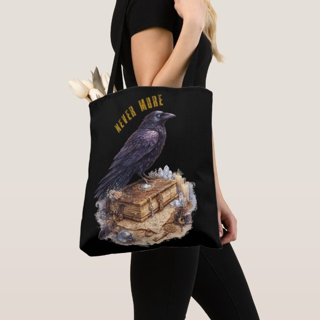 Tote Bag Raven Never More Mystical Crow Unisex (De près)