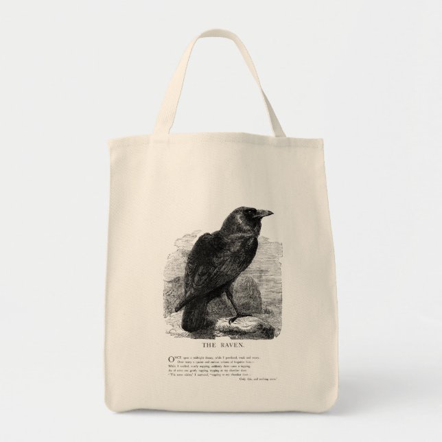 Tote Bag Raven par Edgar Allen Poe (Devant)