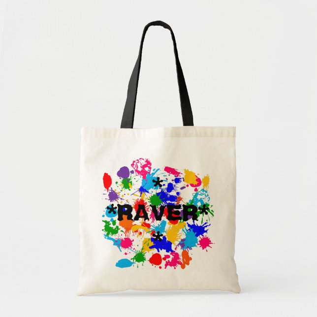 Tote Bag **RAVER** Paint Splash (Devant)