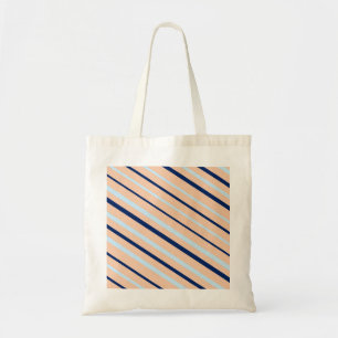 Tote Bag Rayé diagonal bleu et pêche