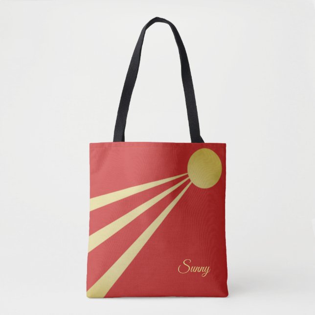 Tote Bag Rayons du soleil en rouge (Devant)