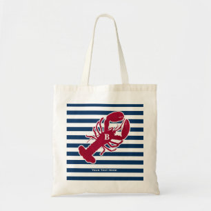 Tote Bag Rayure blanche bleue de monogramme rouge nautique