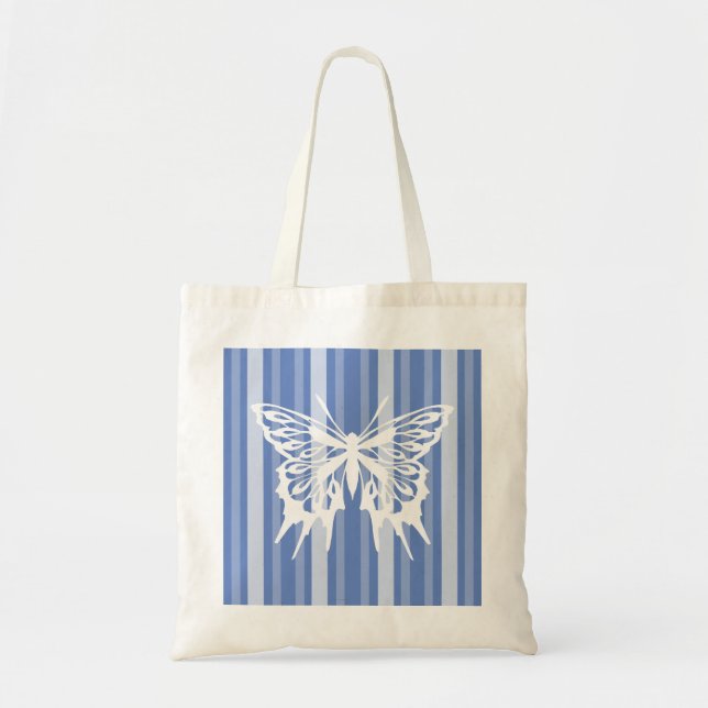 Tote Bag Rayure victorienne de Danube avec le papillon (Devant)