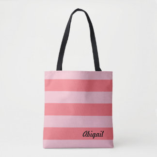 Tote Bag Rayures aux teintes de rose