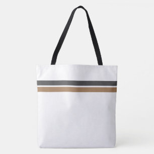 Tote Bag Rayures de course Gris Élégant sur Fond Blanc Moch