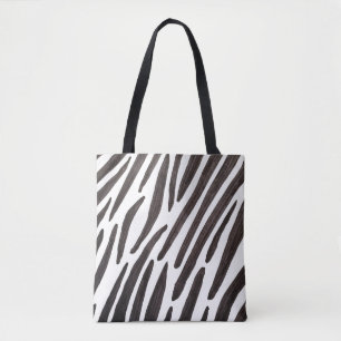 Tote Bag Rayures de zèbre noir et blanc