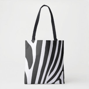 Tote Bag Rayures de zèbre noir et blanc