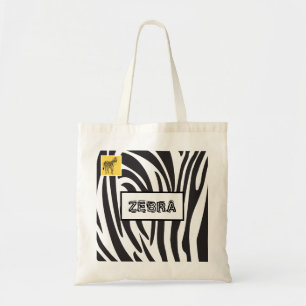 Tote Bag Rayures noires et blanches de zèbre, conception