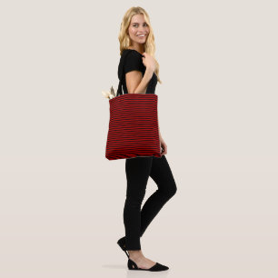 Tote Bag Rayures noires et rouges