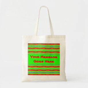 Tote Bag rayures vert orange