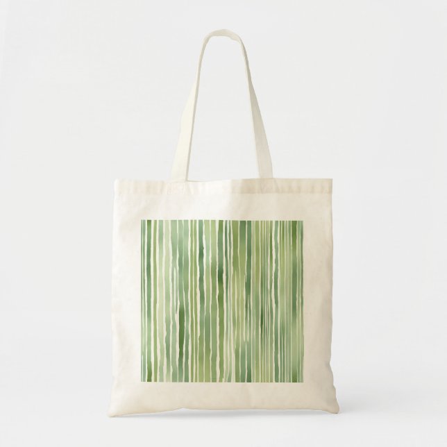 Tote Bag Rayures Vertes  (Devant)