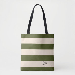 Tote Bag Rayures vertes de l'armée