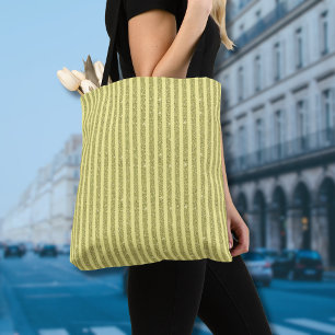 Tote Bag Rayures verticales de style pailleté jaune vif