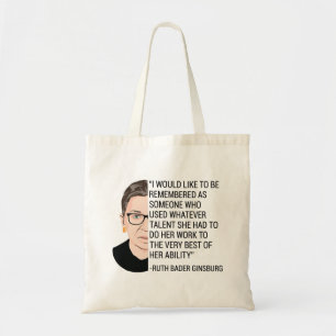 Tote Bag RBG Ruth Bader Ginsburg Hommage RIP