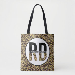 Tote Bag RD Enregistré Diététiste Cheetah Imprimer Cadeaux 
