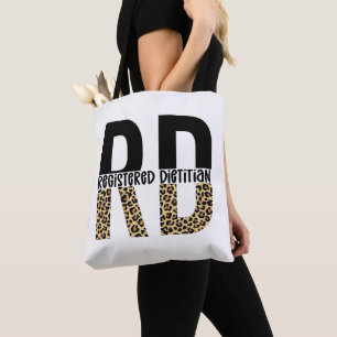 Tote Bag RD Enregistré Diététiste Cheetah Imprimer Cadeaux 