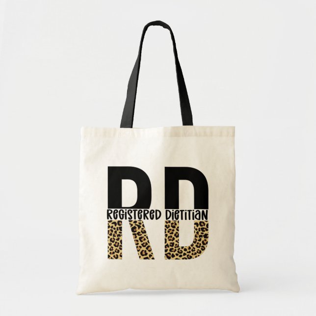 Tote Bag RD Enregistré Diététiste Cheetah Imprimer Cadeaux  (Devant)