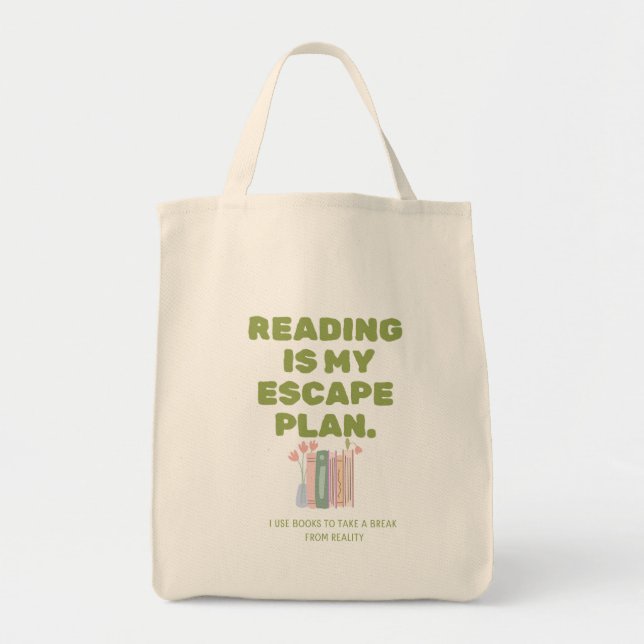 Tote Bag Reading is My Escape Plan - Cozy Book Lover's Desi (Devant)