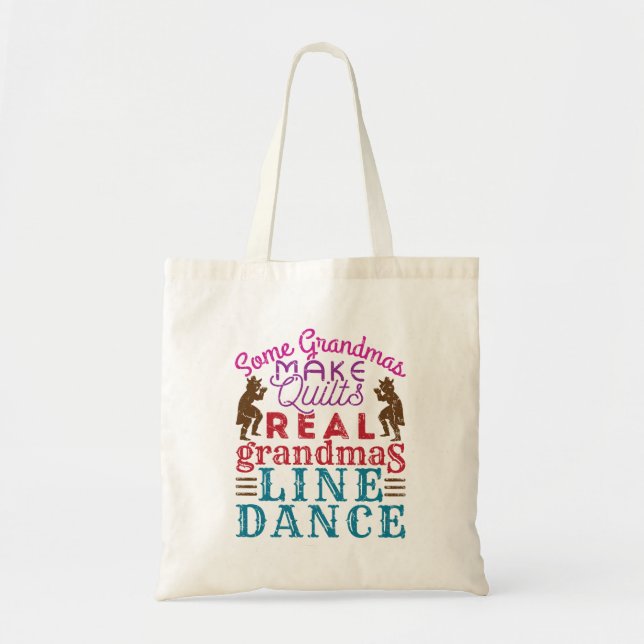 Tote Bag Real Grandmas Line Dance Mignonne Line Danser (Devant)